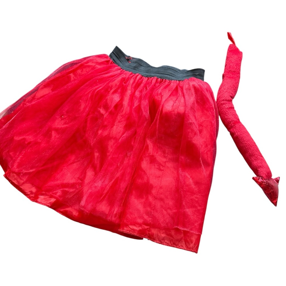 Halloween Costume Red Tulle Tutu Skirt with lights and tail one size - Picture 13 of 17